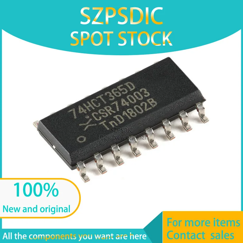 74HCT365D,653 IC BUFFER NON-INVERT 5.5V 16-SOIC SZPSDIC 100% Brand New Original Chip