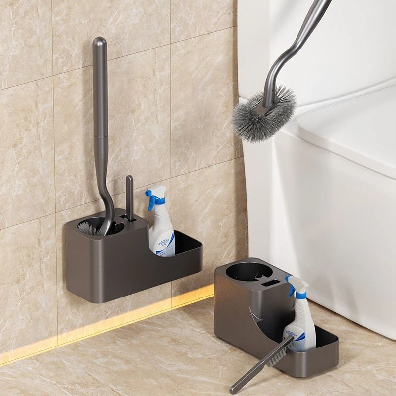 

Держатель для туалетной щетки, прочный, без сверления, напольный, с длинной ручкой, для чистки унитаза без труднодоступных мест