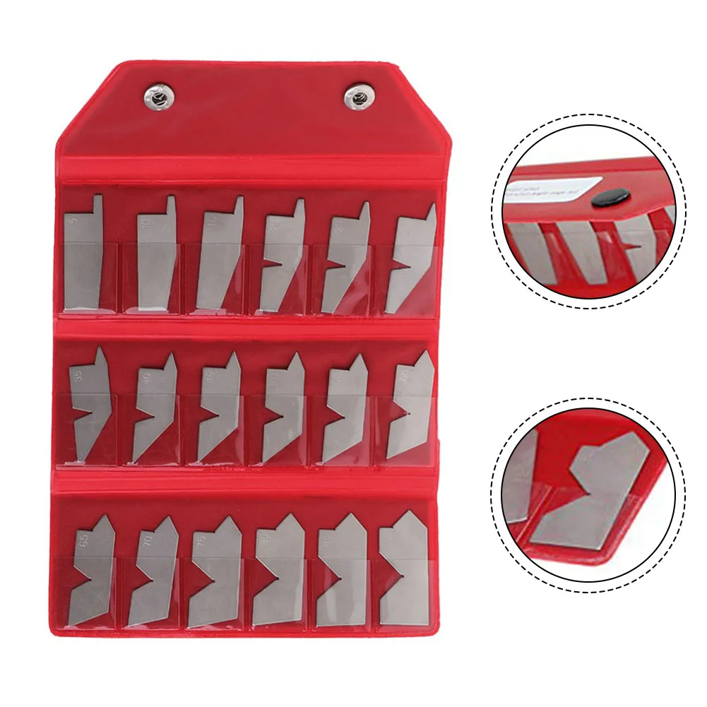 

18pcs Angle Gauge Set 5-90Degree X 5 Degree Angle Cover Set Stainless Steel Angle Template Inspection Gauge Machinist Tools