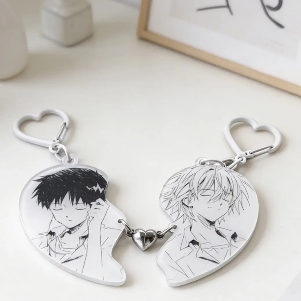 Llavero de Acrílico de Neon Genesis Evangelion EVA Kaworu Nagisa y Shinji, Colgante de Mochila de Dibujos Animados, Hecho a Mano