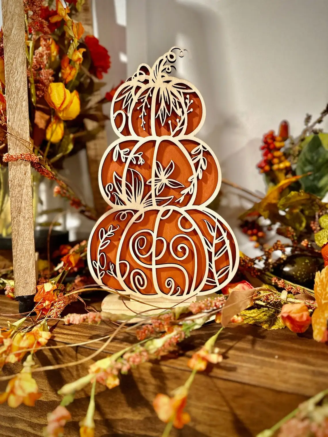 

3D Calligraphy Art Pumpkin Stand in Multiple Styles, Fall Decor, Halloween Decor, Thanksgiving Decor, Shabby Chic Decor,