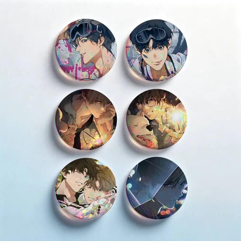 L-Lost In The C-Cloud 2 Pieces Badge Set Icons Badges Creative Meme Figure Round Tinplate Brooch Bag Clothes Accessories
