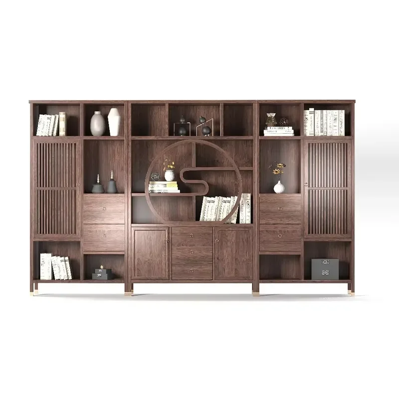 for Exquisite Custom Symmetrical Home Bookshelf System  Multi Layer Storage Units in Study