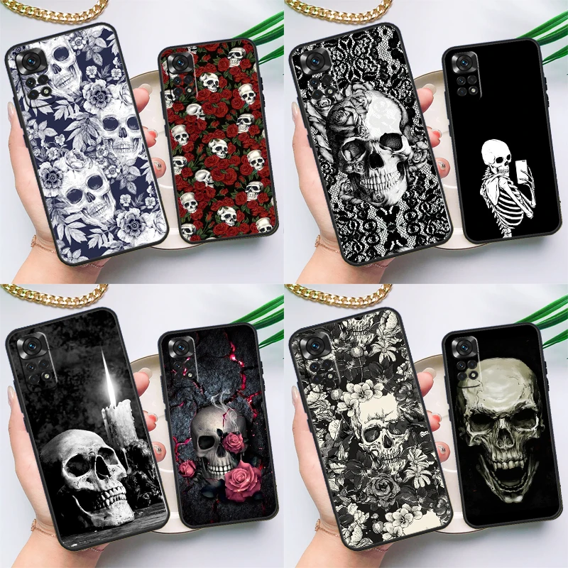 Gothic Fashion Skull Case For Xiaomi Redmi Note 12 8 9 10 11 Pro 9S 10S 11S 8T Redmi 10 12C 9C 10A 10C Coque