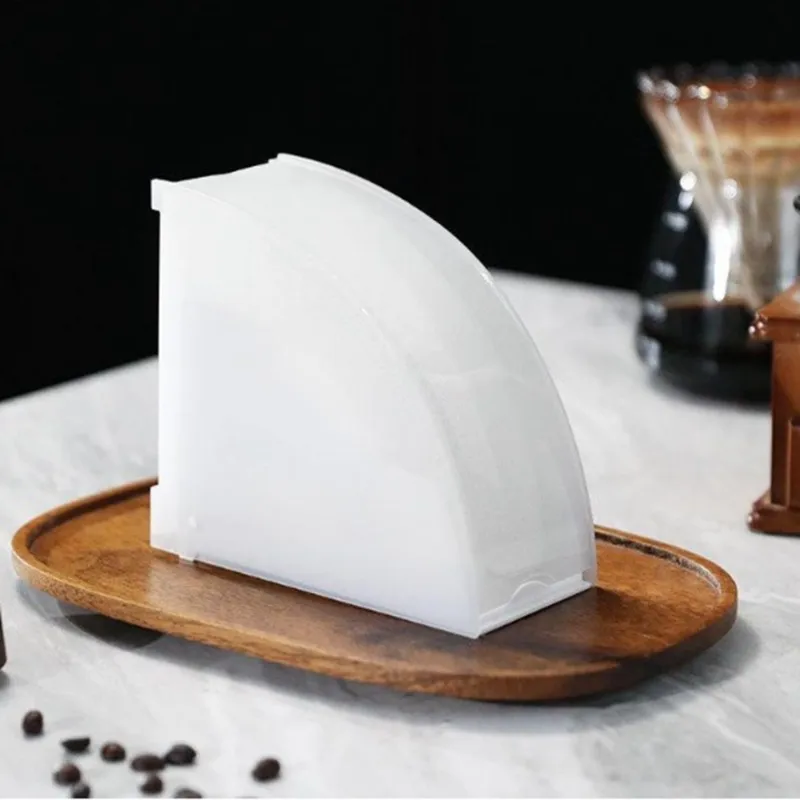 Fan-Shaped Coffee Filter Storage Box, Dust-Proof Countertop Storage Rack, For Kitchen And Cafe Countertops-[jyqn A78G]