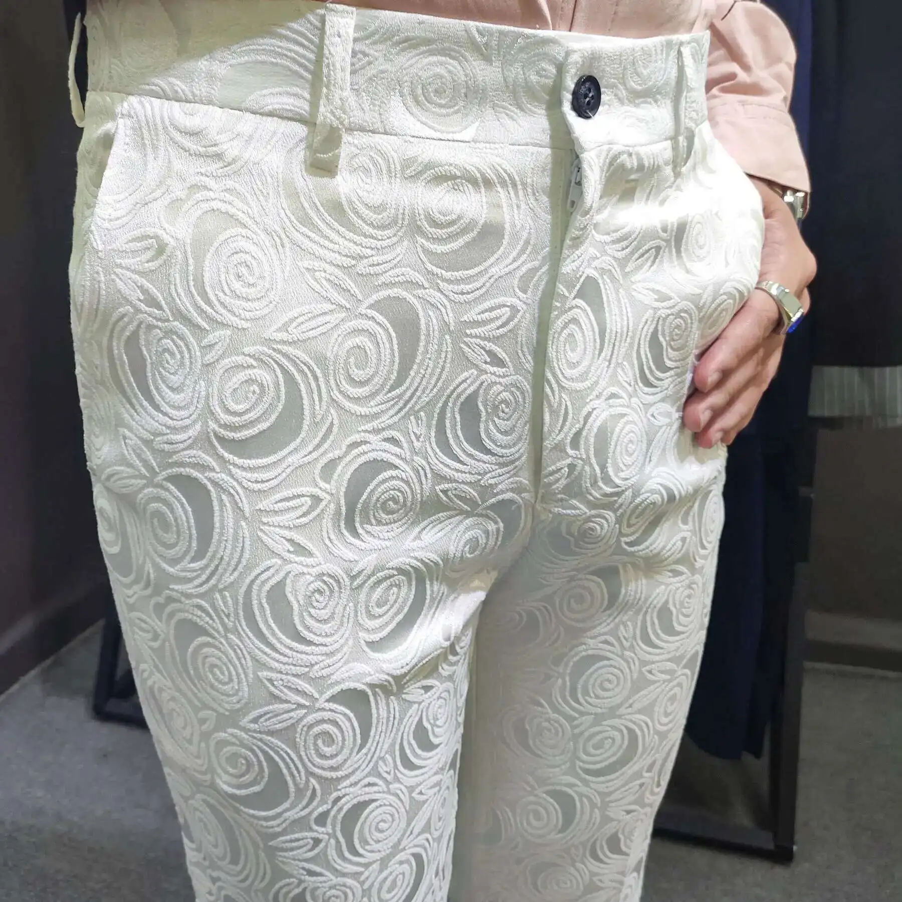 

British Style Dress Jaquard Pants Mens 2022 Suit Pants Pantalones Hombre Mens Wedding Masculino Trousers Formal Pants For Men
