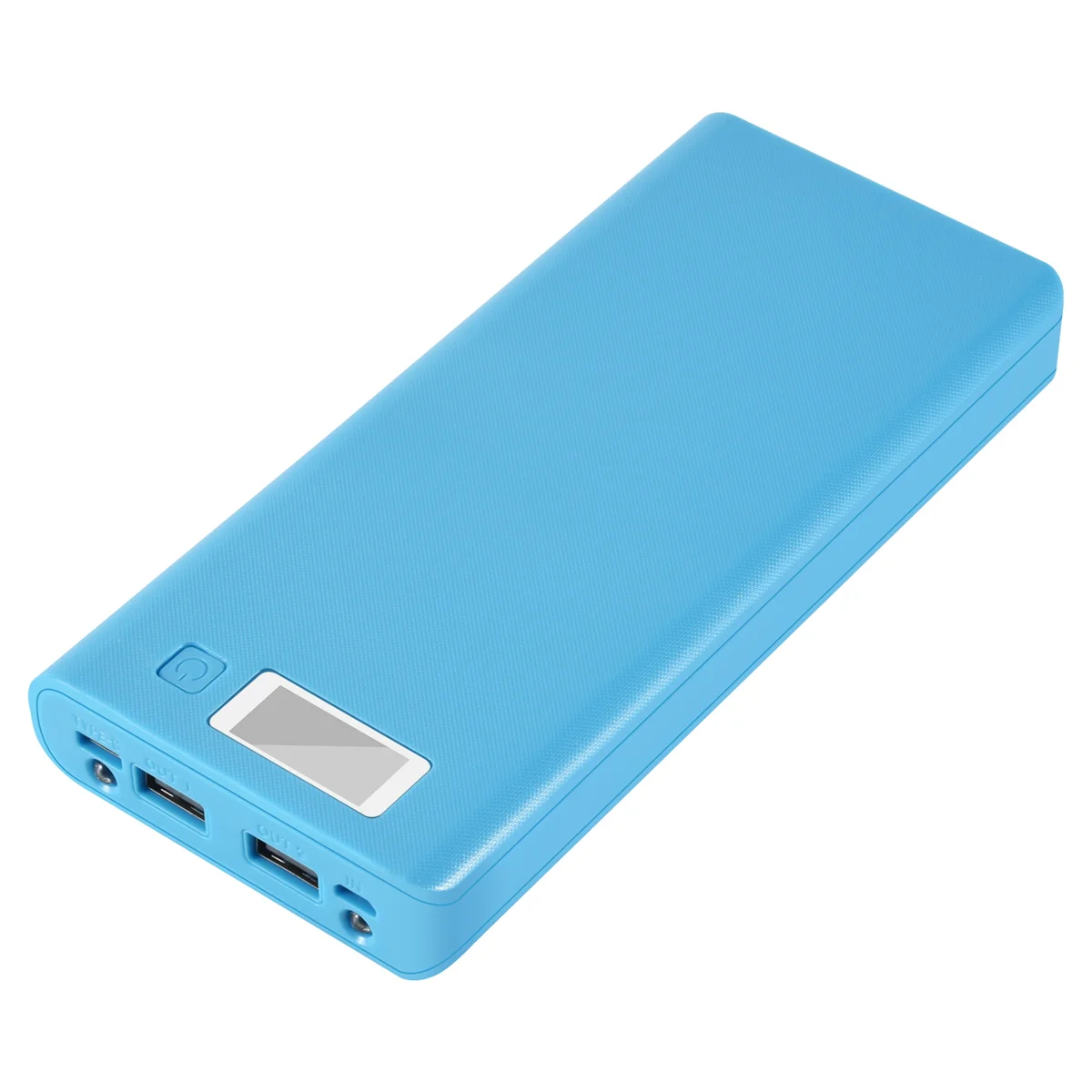 DIY 8x18650 Portable Battery Power Bank Shell Case Box LCD Display Dual USB Power bank Box KIT Power bank 18650(No Battery) Blue
