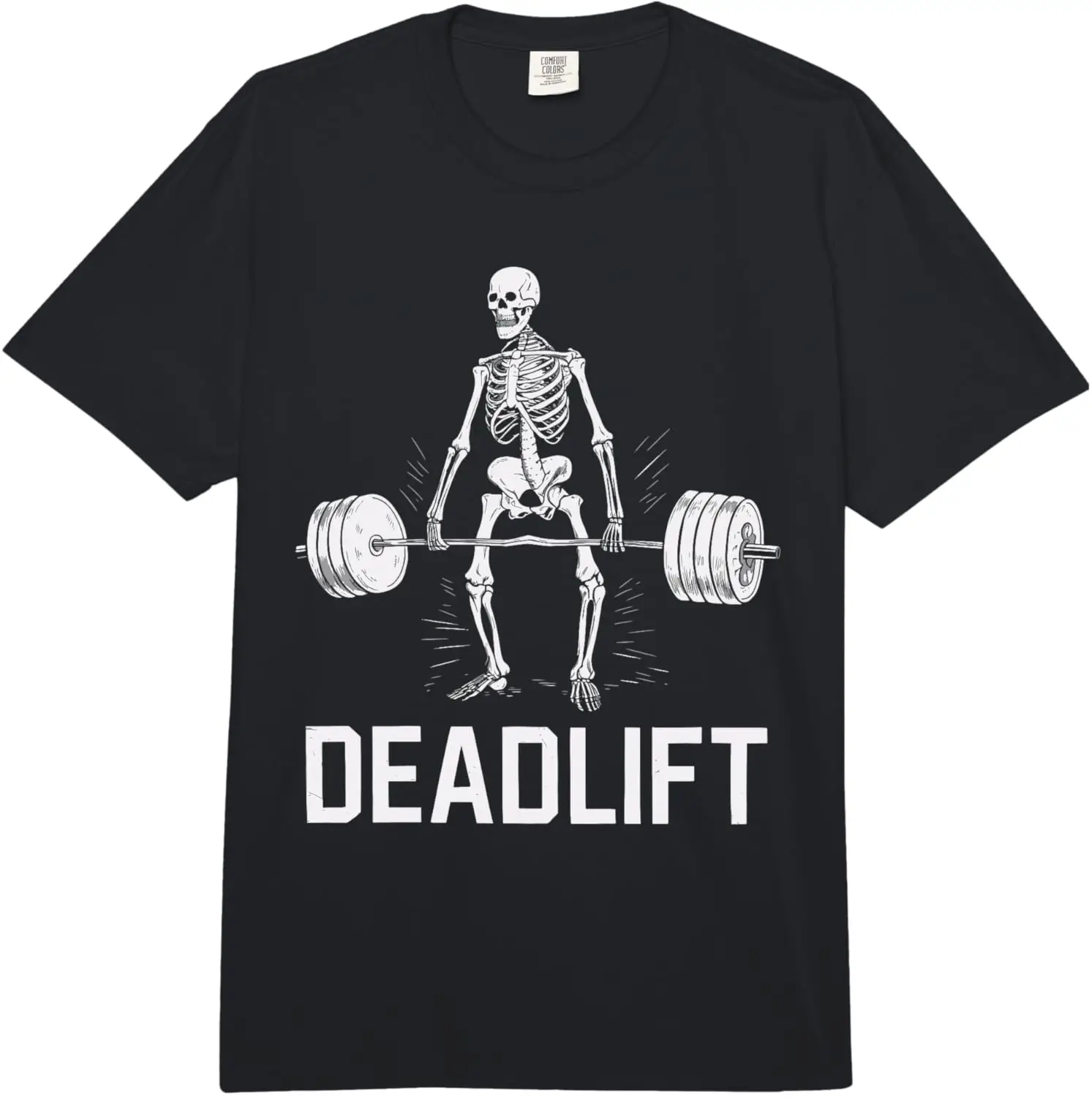 

Skeleton Deadlift Spooky Weightlifting Workout Fitness-Themed Skeleton T-Shirt American Retro Style Trendy High Street Clothes