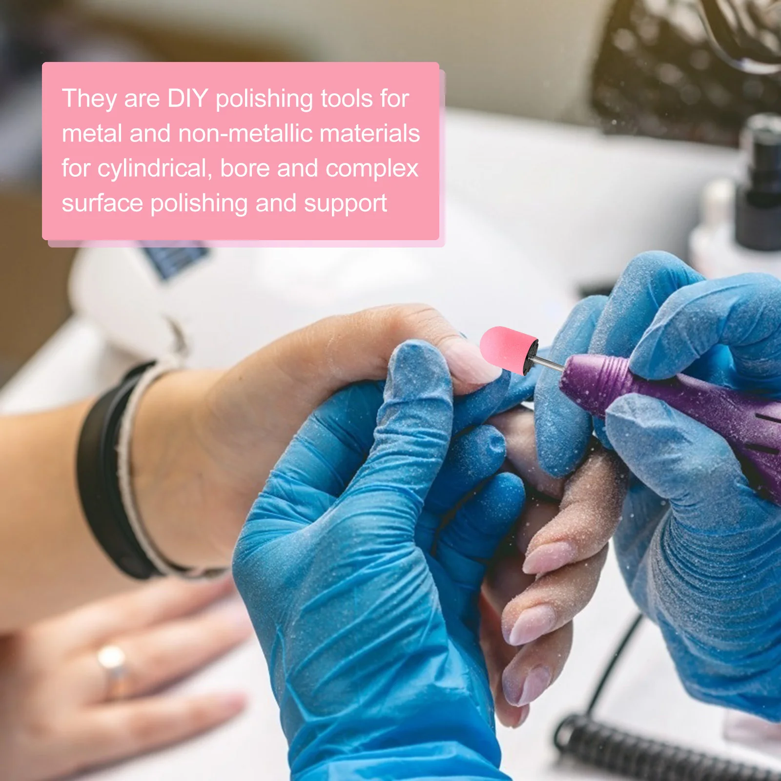 10개 드릴 비트 샌딩 캡 매니큐어 그라인딩 헤드 내마모성 큐티클 네일 아트 폴리셔 도구 키트 매니큐어 샌드 캡