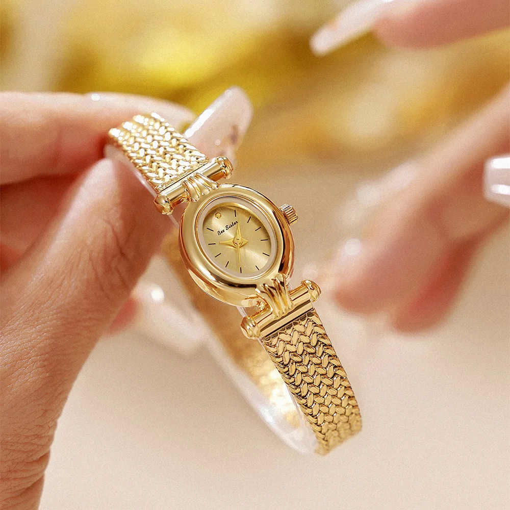 BS New Women's Quartz Watch relogio feminino Pre-owned Affordable Luxury Jewelry Wheat-Stalk Strap Elegant Women's Watch FA1928
