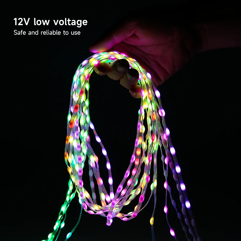 WS2811 3Pin 12V Smart Girlande LED-Leuchten Cuttable Programmierbare wasserdichte App/Musiksteuerung für Home Party DIY DMX LED-String