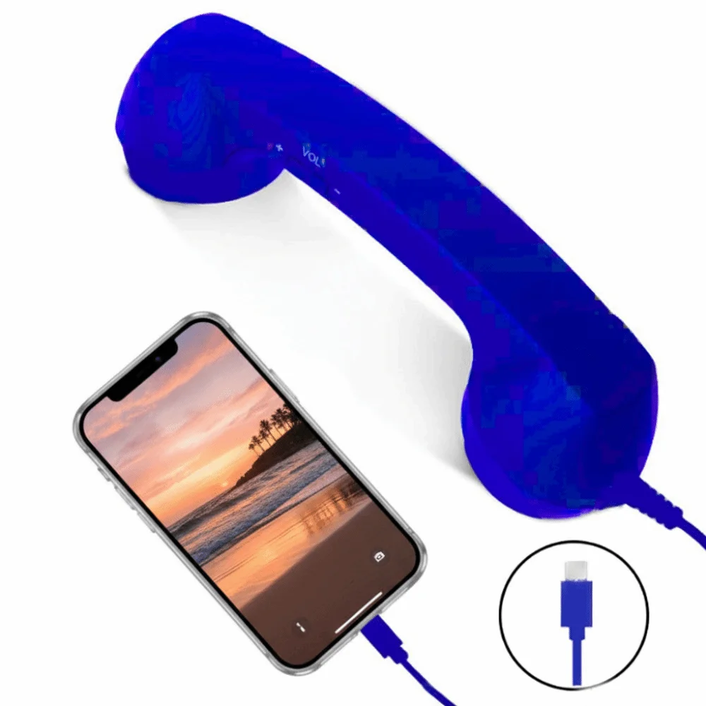 New with Microphone Phone Handset Telephone Style Type-C Telephone Handset Tangle Free Wire Landline Handle Receiver