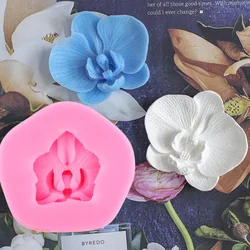 3D simulazione orchidea stampo in Silicone fiore di rosa fondente stampo Phalaenopsis candela sapone caramelle torta al cioccolato decorazione strumento di cottura