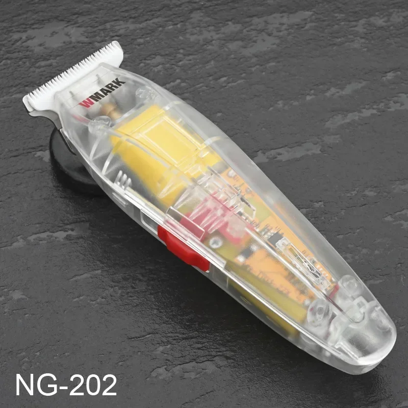 WMARK-cortadora de pelo NG-202 para hombre, afeitadora profesional recargable, con detalles de estilo transparente, 6500 RPM