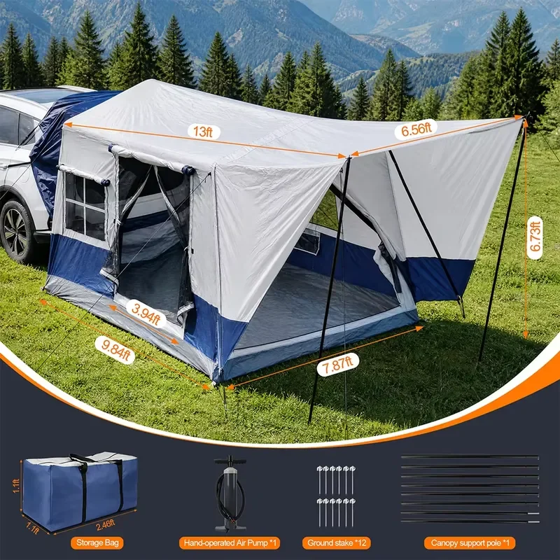 Inflatable Suv Tent Big Inflatable Tent House Pickup Truck Tent Campers Suv Camping Attachment Waterproof Hammock
