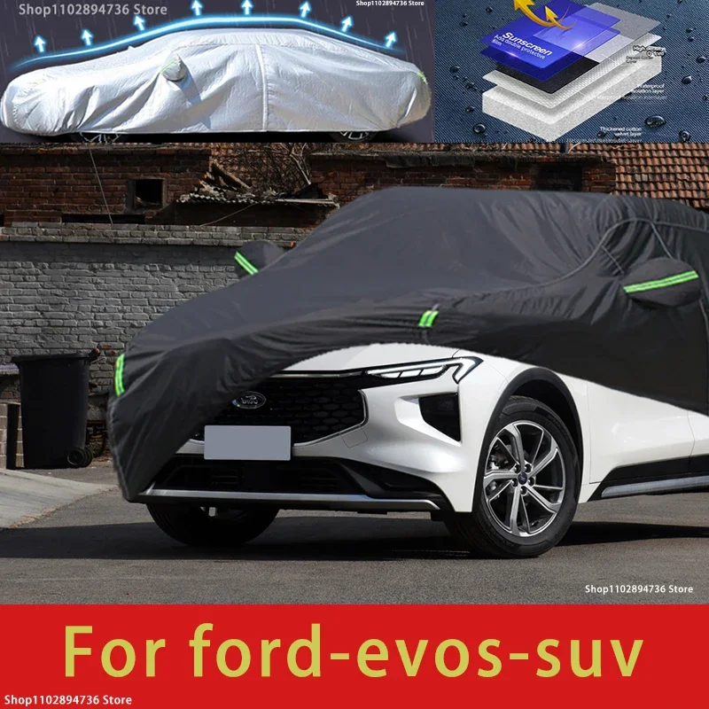 

For Ford Evos fit Outdoor Protection Full Car Covers Snow Cover Sunshade Waterproof Dustproof Exterior black car cover