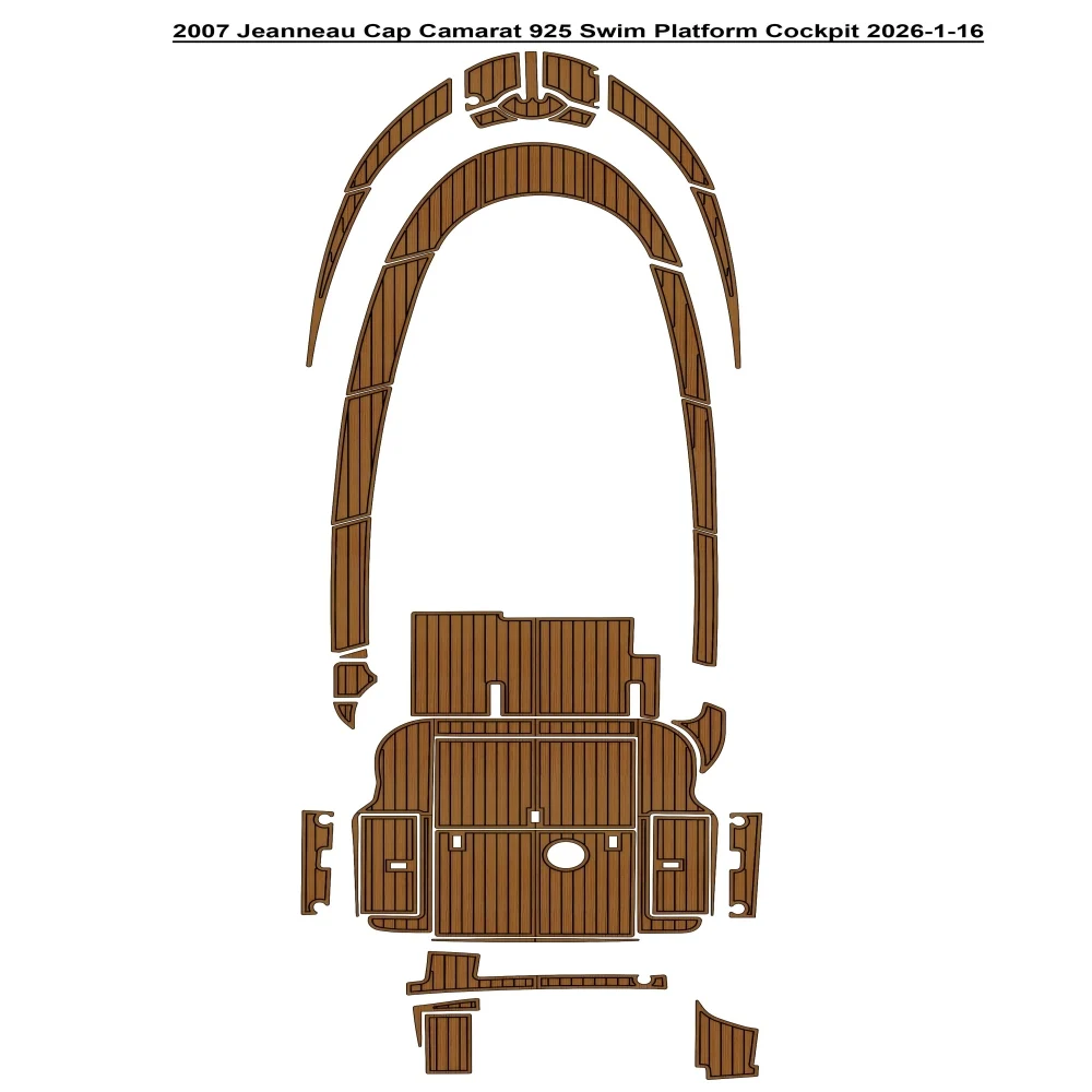 

2007 Jeanneau Cap Camarat 925 Swim Platform Cockpit Pad Boat EVA Foam Teak Deck Floor Mat SeaDek MarineMat Style Adhesive