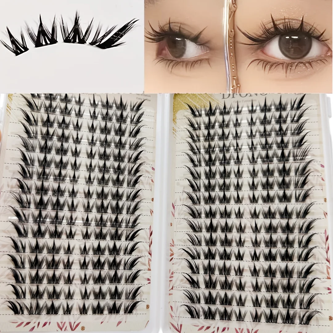 256 Stück Manga-Wimpern, Natürlich Aussehende Anime-Wimpern, Schlanke Koreanische Make-up-Wimpern, Asiatischer Stil Wimpern für Frauen