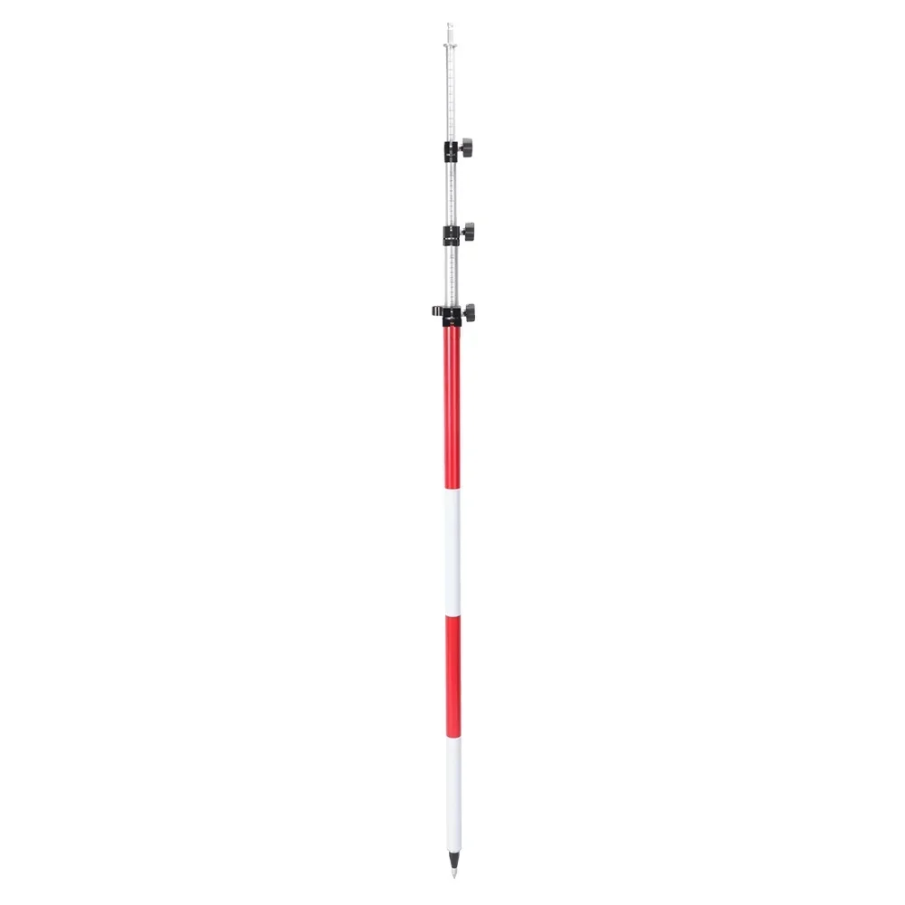 Hot Sale Aluminum Telescopic Surveying Prism Pole Rod 2.6m 3.6m 4.6m 5.2m 2 3 Section With Twist Lock Quick Lock