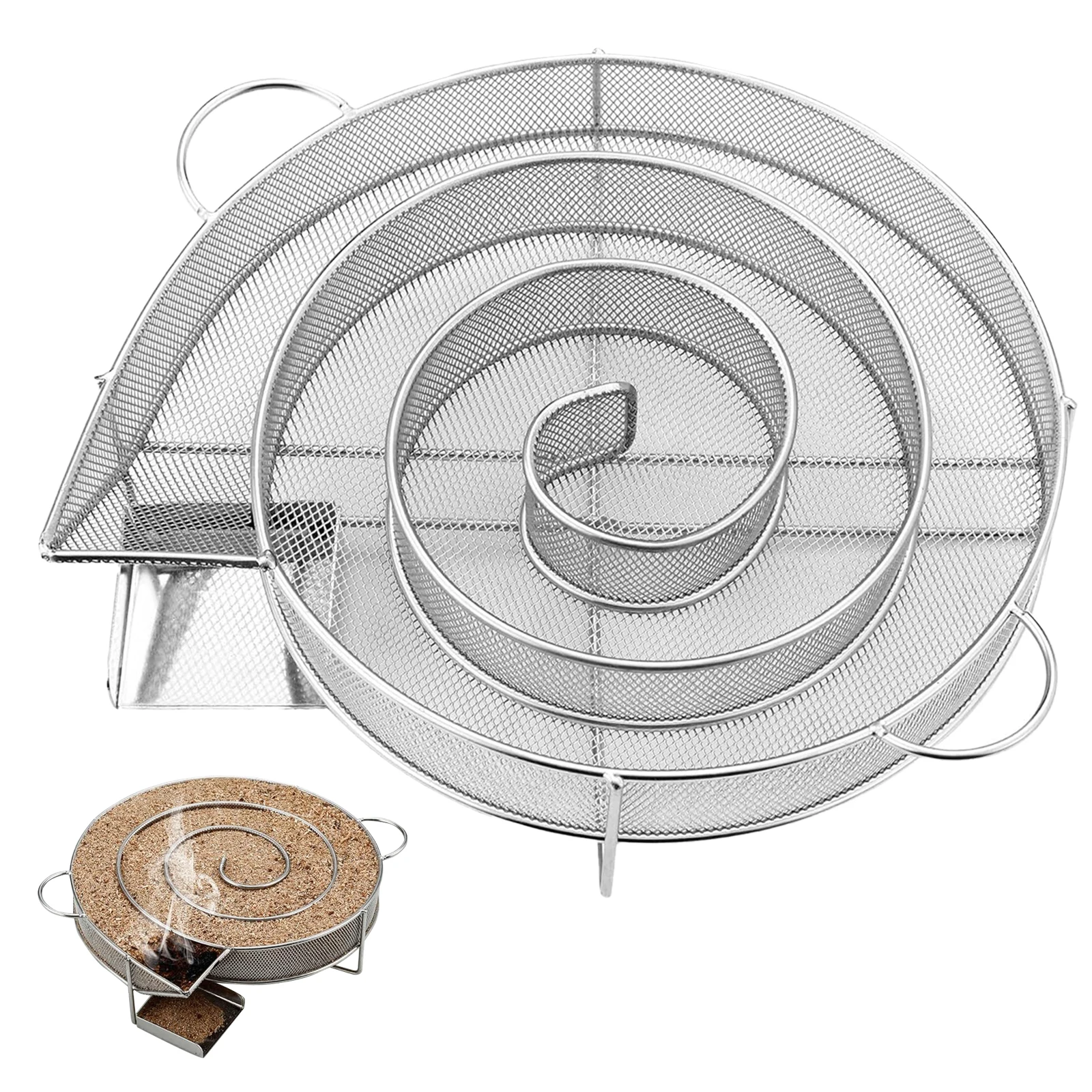 

Stainless Steel Smoke Generator Durable with Spiral Grid Structure Design for Smokers and Barbecues