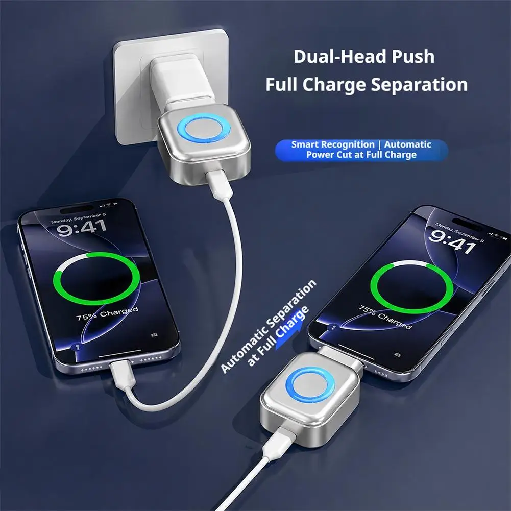 140W Smart Auto-Disconnect Charger Adapter, AI Recognition Overcharge Protection Device for Phones Auto Stop Overcharge