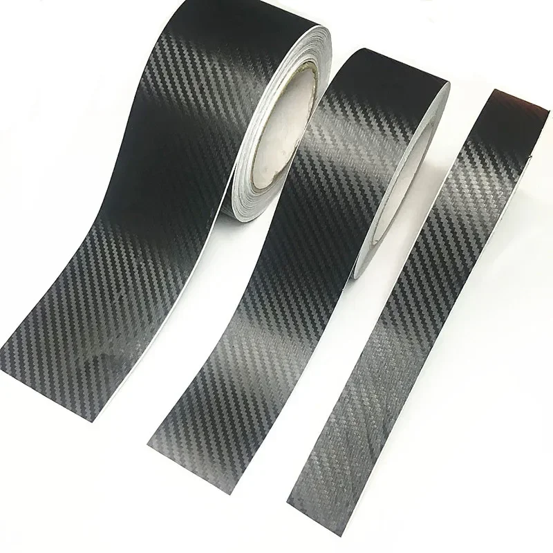 3D Carbon Fiber Black Car Sticker DIY Paste Protector Strip Auto Door Sill Side Mirror Anti Scratch Tape Waterproof Protect Film