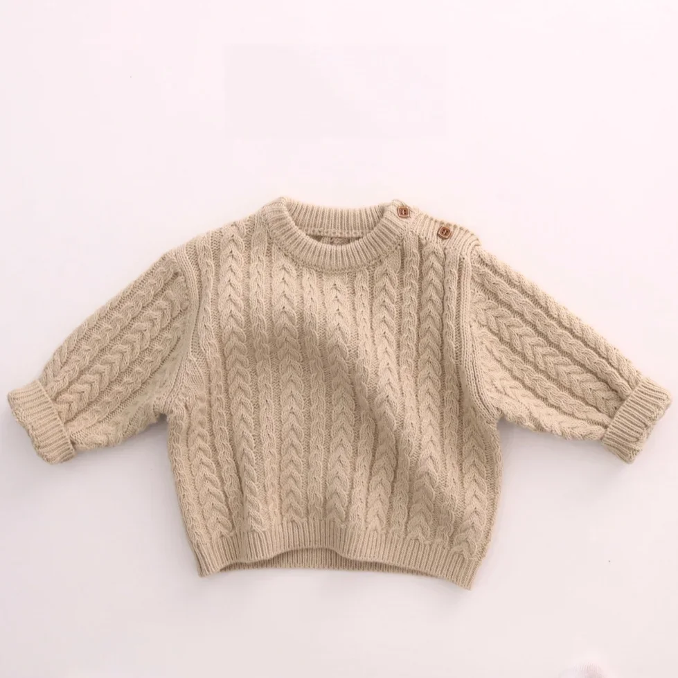 0-6Y Cotton Sweater for Boys Girls Solid Kids Sweater Child's Fall Clothes Warm Kid Knit Pullover Outwear and Underwear