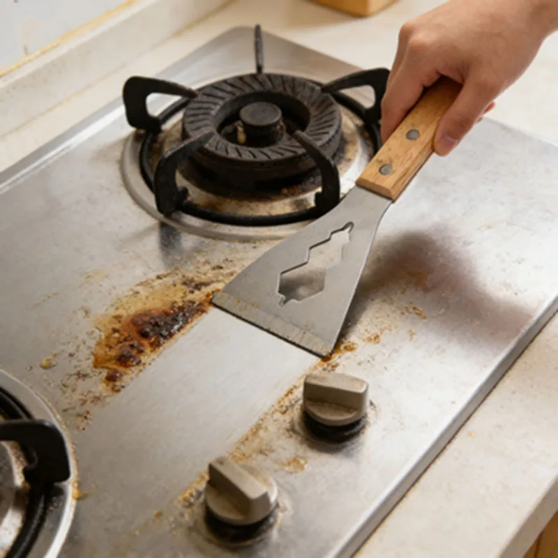 Multi-functional Shovel Thickened Stainless Steel Long Handle Shovel Kitchen Cleaning Tool Household Shovel for Scraping Dust