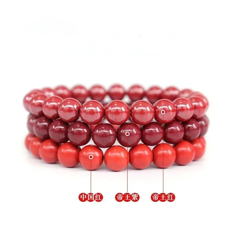 % Authentic Imperial Sand Bracelets with High Content of Vermilion, for Your Zodiac Year and Meditation