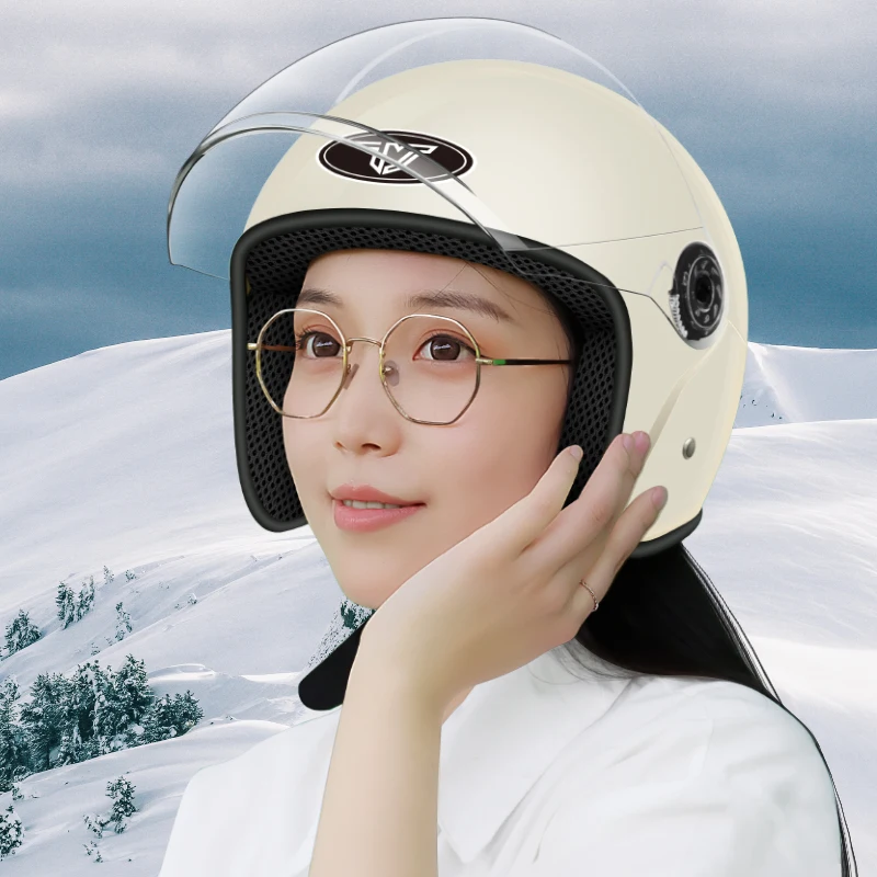 

Мотоциклетный шлем, мужской и женский полушлем из АБС-материала, легкий, удобный, безопасный и многоцветный, дополнительно, общий на четыре сезона