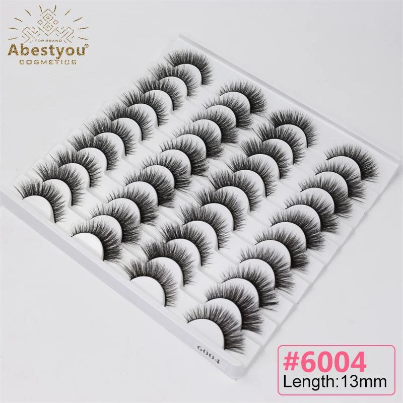 Abestyou 20pairs 13mm Mink Eyelash Case Faux Cil Manga Lashes Wowangel Maquiagem Profissional Completa Lifting Extension De Cils