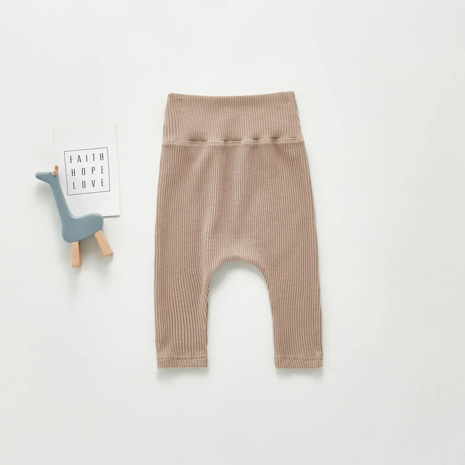 Spring And Autumn Newborn Infant Baby Boys And Girls Cotton Solid Color High Waisted Leggings Kids Fashion Baby Clothing