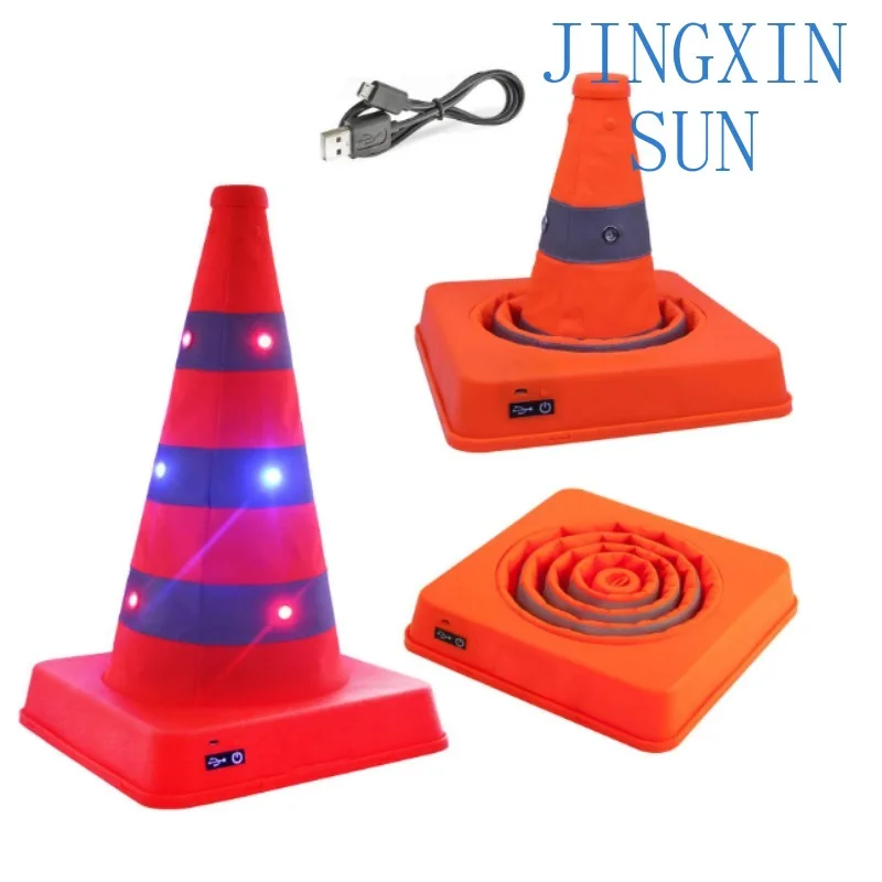 Collapsible Road Work Reflective Cones Traffic Safety Cones 41 70CM Orange LED Color Weight Material Origin Place Model