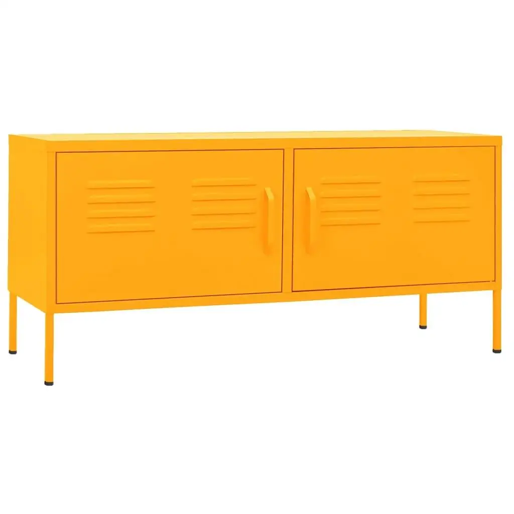 Stylish Mustard Yellow TV Stand - 41.3x13.8x19.7 inches, Durable Steel Frame