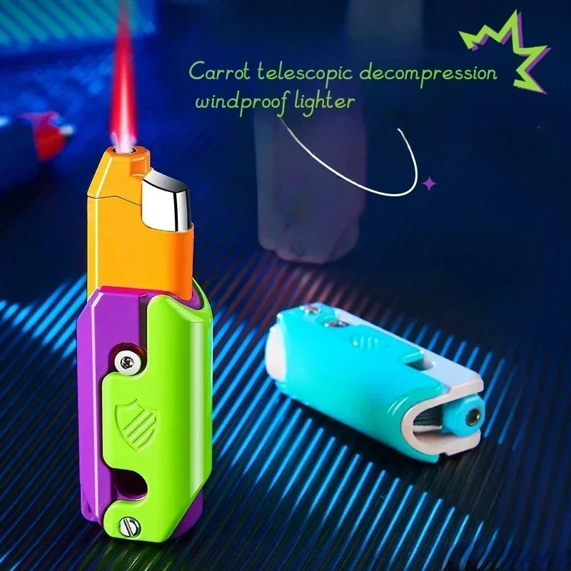 New Gravity Radish Decompression Inflatable Gas Turbine Torch High Flame Lighter Outdoor Portable Toy Men's Gift