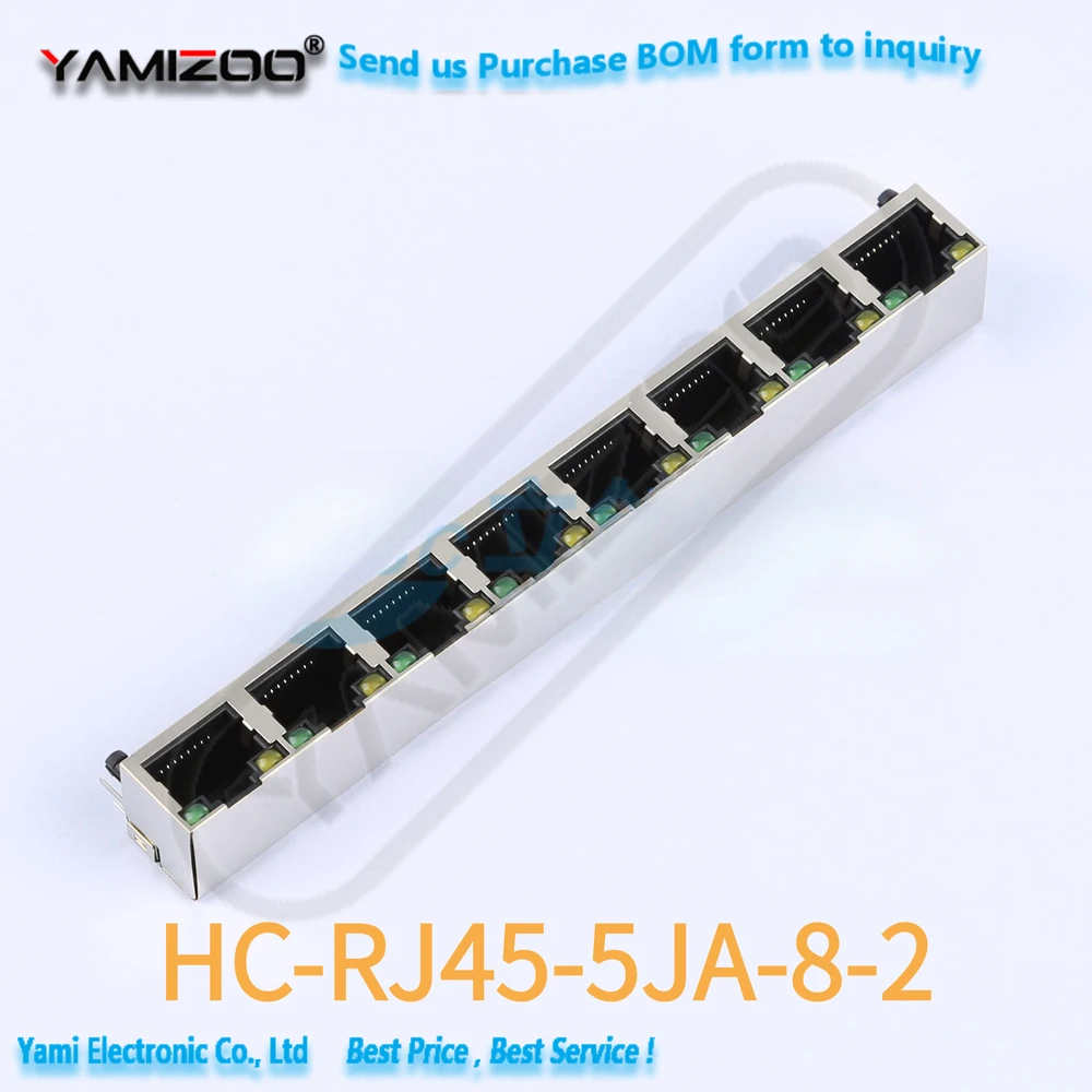 1 Stück HC-RJ45-5JA-8-2 Ethernet-Stecker (RJ45 RJ11) mit LED und biegbarem Stecker – Detail 2