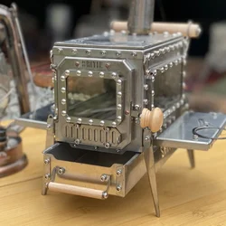 Outdoor Wood Stove Mini Tent Desktop Small Stove 304 Stainless Steel Firewood Stove Small Shape Cool Camping Equipment