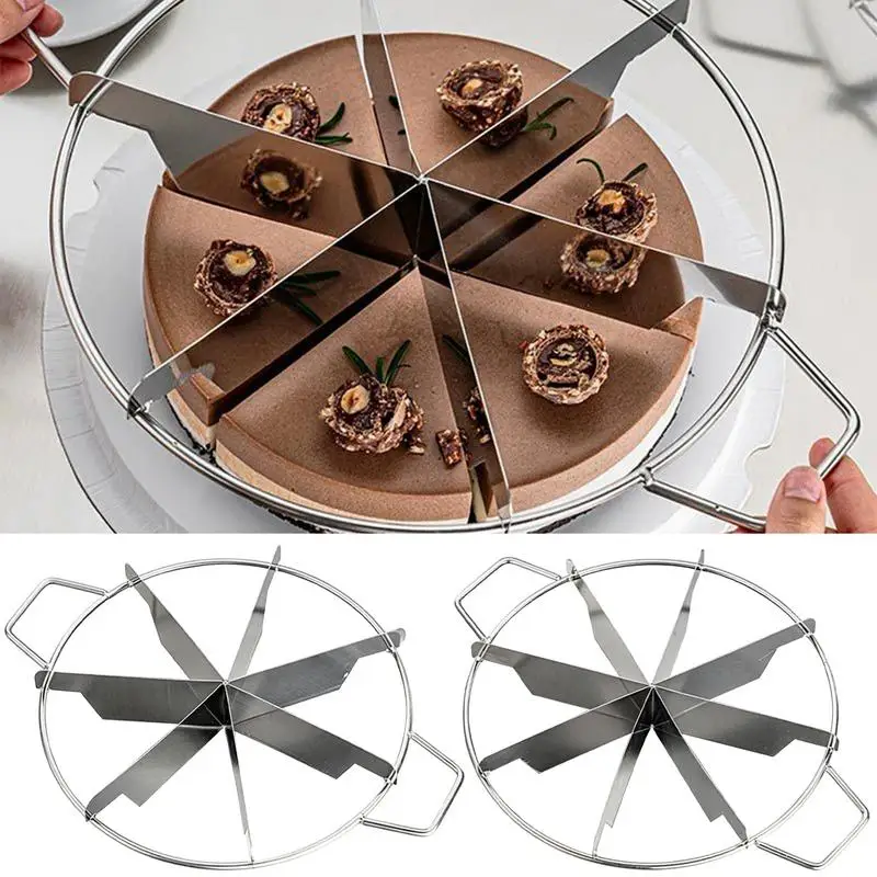

Cheesecake Slicer Cake Portion Cutter Stainless Steel Round Pastry Cheese Pizza Cutting Press Tool Kitchen Gadgets with Handles