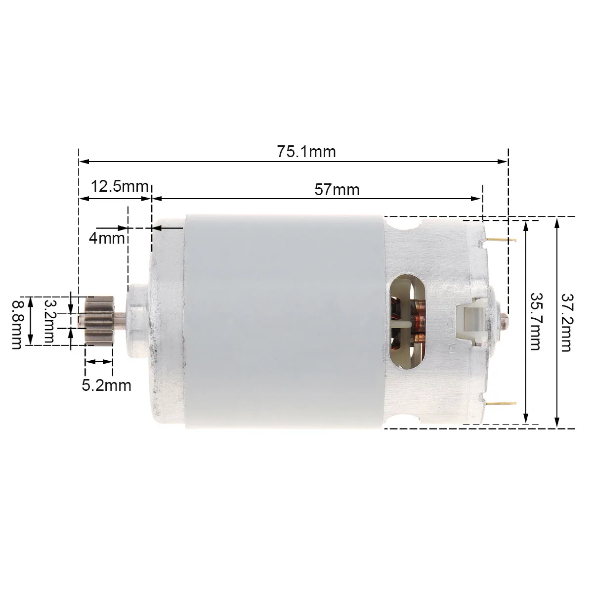 RS550 10.8/12/14.4/16.8/18/21V 19500 RPM DC Motor Two-speed 11 Teeth Motor High Torque Gear Box for Electric Drill / Screwdriver