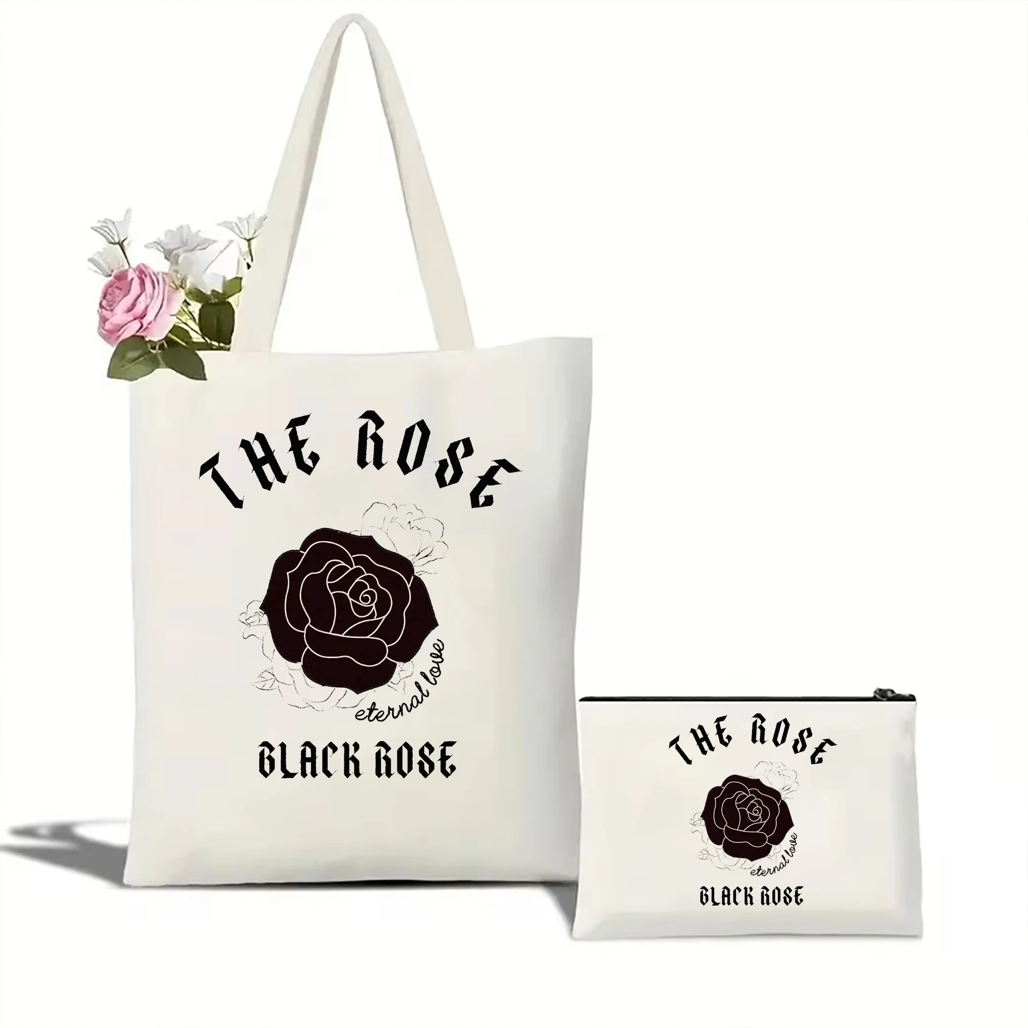 The Rose Kpop Tote bag Back To Me Tote bag Korean Group Women Fashion Print Shoulder Bag Canvas tote bag Reusable shopping bag