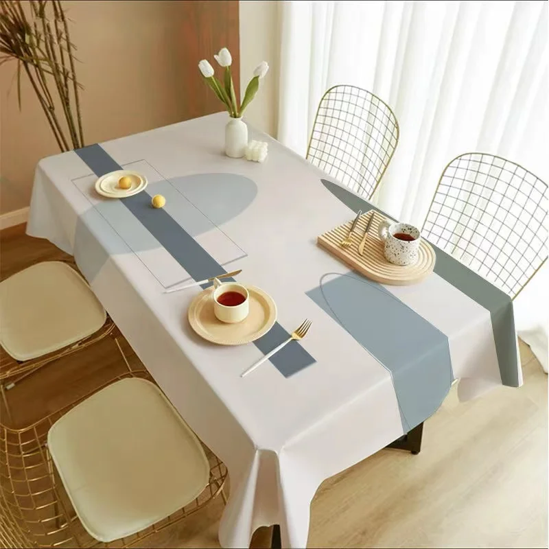 

Nordic Geometry Rectangle Tablecloths Holiday Party Decorations Reusable Waterproof Table Covers for Kitchen Table Decor