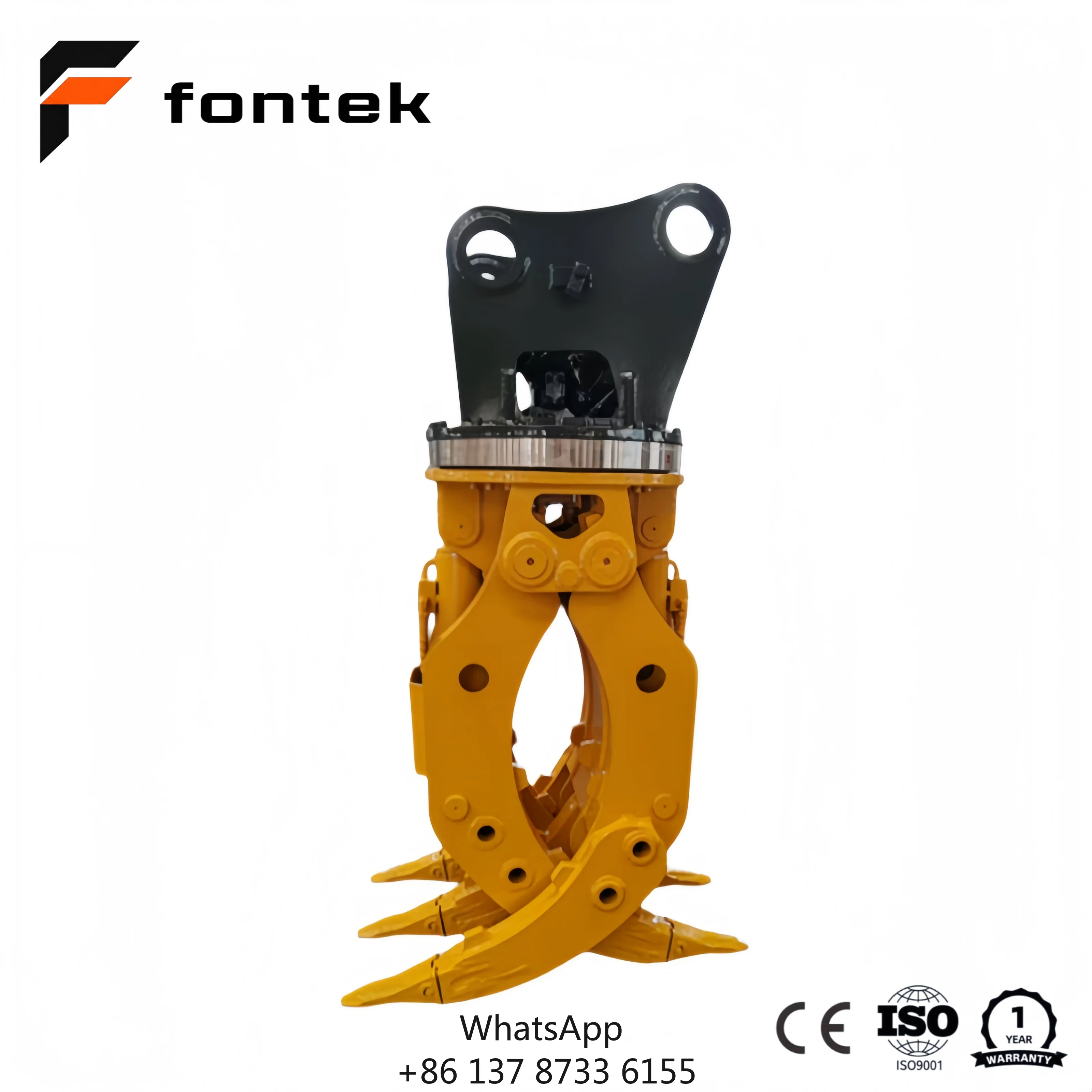 Wide Jaw Opening Excavator Hydraulic Rotating Log Grapple For 17-23 Ton Excavator