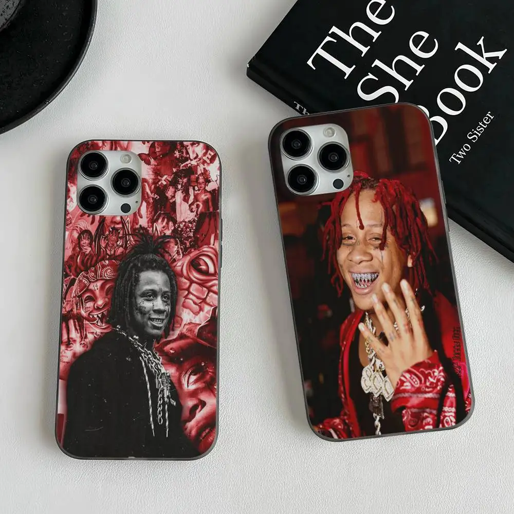 Rapper T-Trippie R-Redd Phone Case for iPhone 17 16 15 14 13 12 11 Corrugated Frosted Soft Cover Anti-Slip