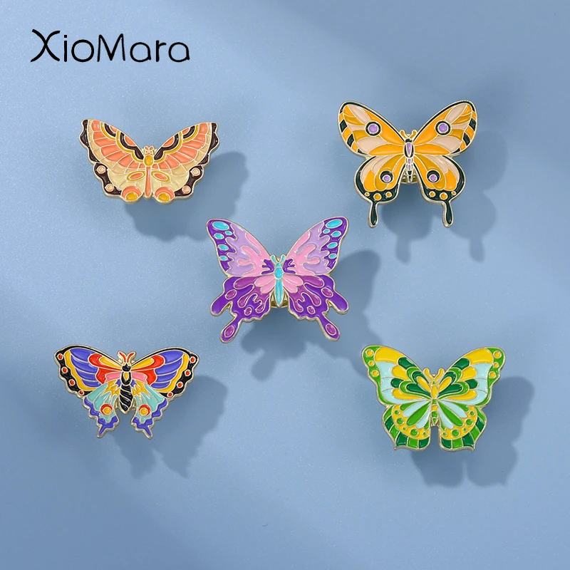 

Butterfly Enamel Pins Custom Colorful Insect Brooches Badges Seek Nature Jewelry Gift for Friends Free Shipping