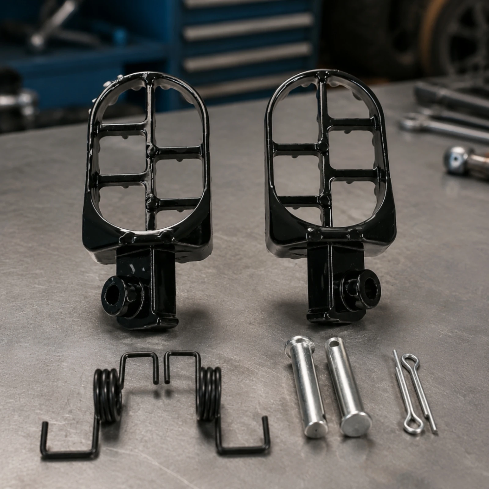 Motorcycle Foot Peg with Springs High Strength Dirt Bike Footrest with Pins Foot Peg Spring Kit Long-Lasting Hardware Practical view 5