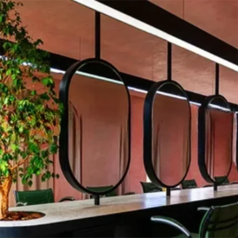 

Customized Mirror Size: 50x100CM ,Black fram,Upper rod :60cm, lower rod :10cm Without Lighting, Without buttons