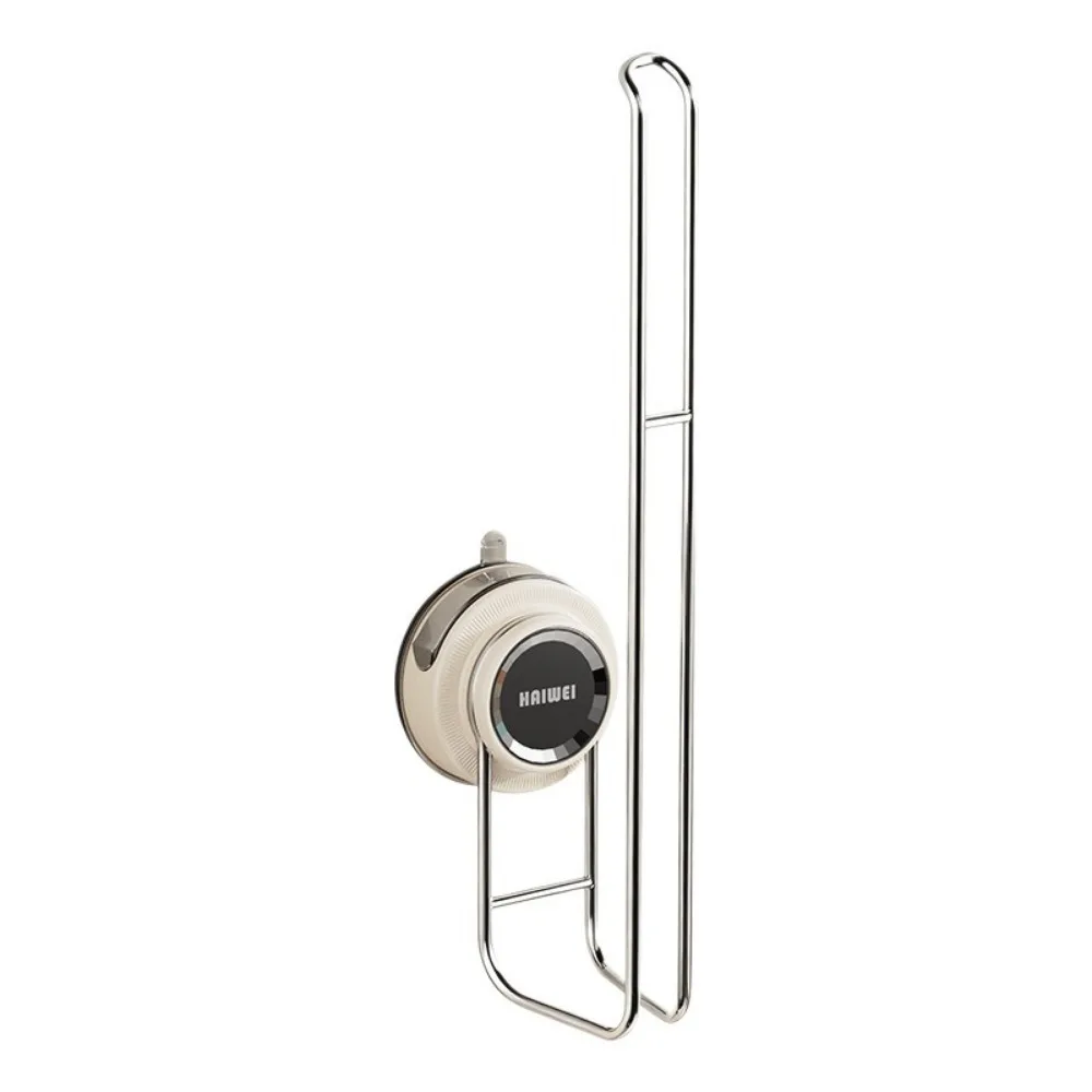 Stainless Steel Suction Cup Paper Towel Holder No Punch Removable Cling Film Storage Rack Wall Mounted Space Saving