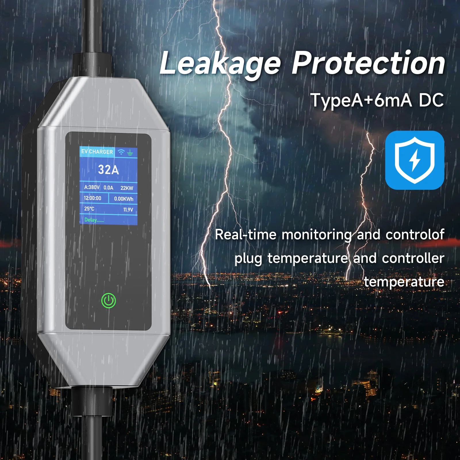 Immagine 5: JNTAFEV Caricatore portatile EV Type2 22KW 32A Ricarica rapida GB/T 3 fasi Smart APP Controllo Wi-Fi per veicolo elettrico/caricatore per auto
