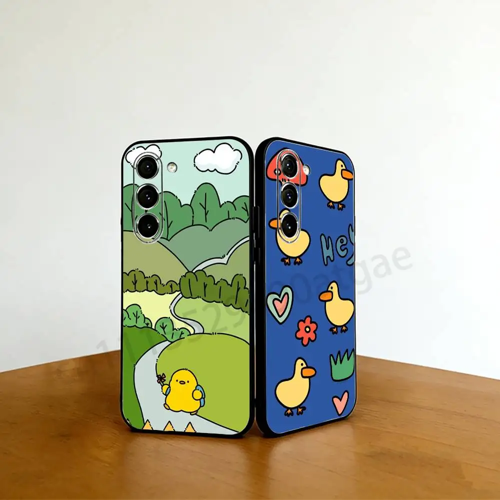 

Cartoon Cute Duck Phone case For Samsung Galaxy A53,51,72,73,31,30,42 Soft Silicone Black Cover