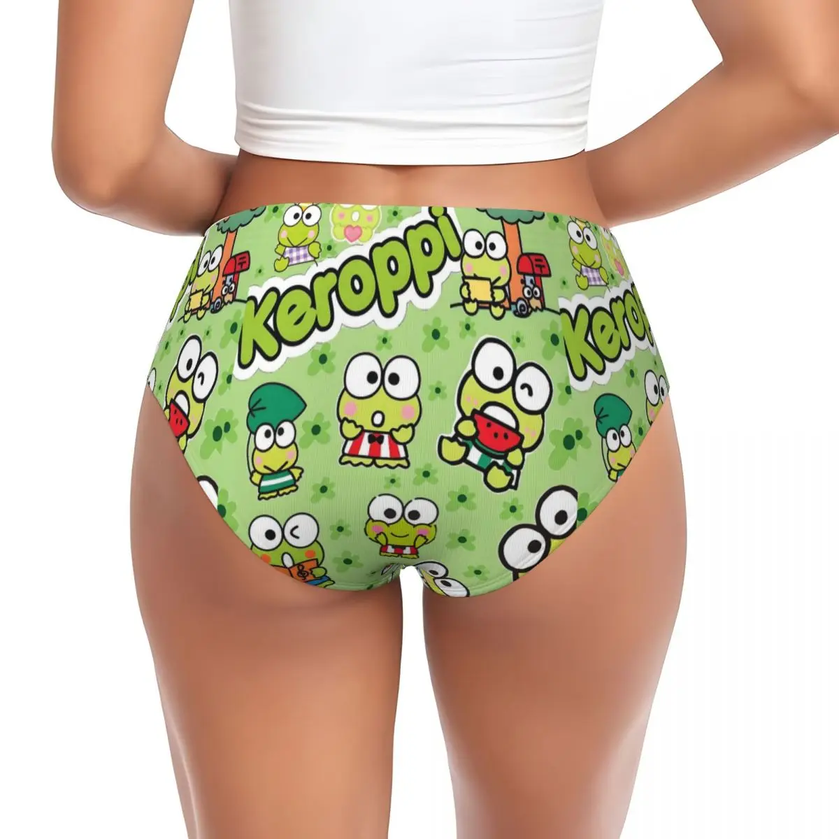 Custom Keroppi Big-eyed Frog Manga Movies Brief Panties Womens Breathable Hot Underwear